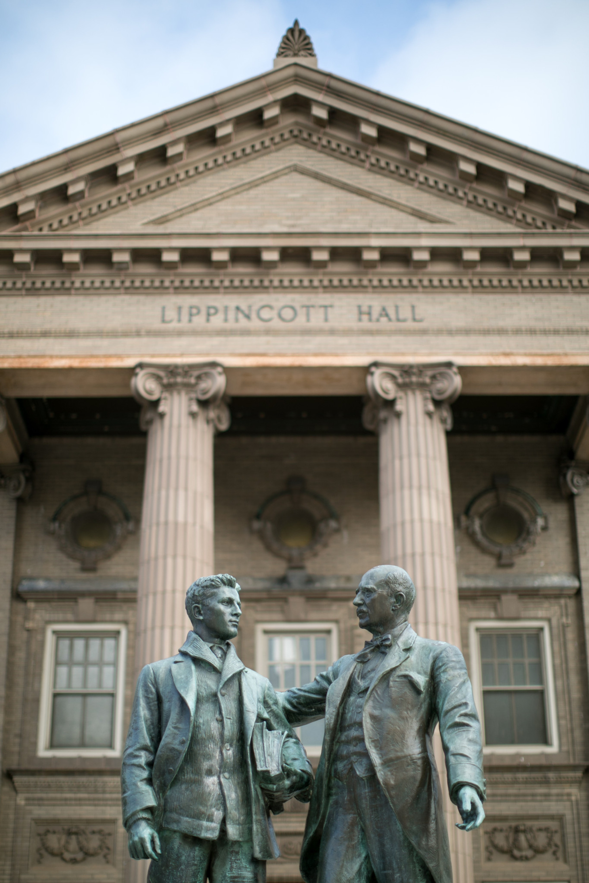 Statue in front of Lippincott Hall