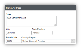 Screenshot of Step Five: Home Address section