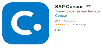 Screenshot of the SAP Concur Mobile App in the App or Play store