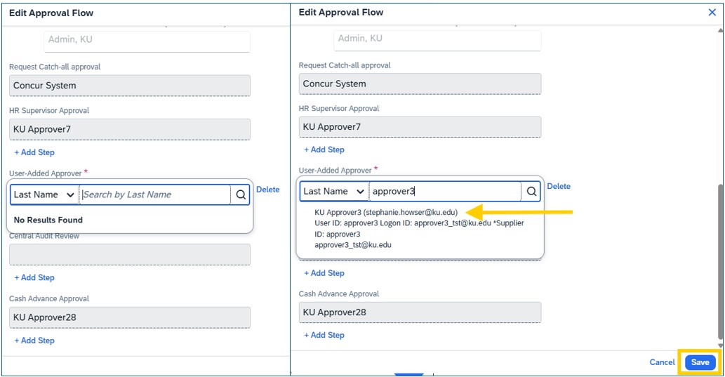 Image of Adding someone into Approval workflow