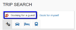 Screenshot of Step One: In 'Booking for a guest' mode