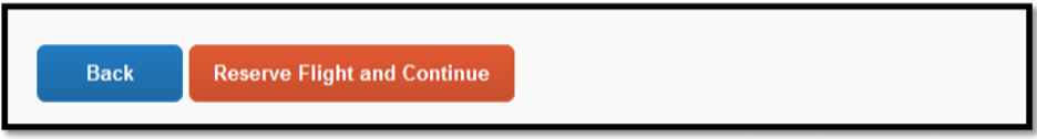 Screenshot of Step Two: 'Reserve Flight and Continue' Button