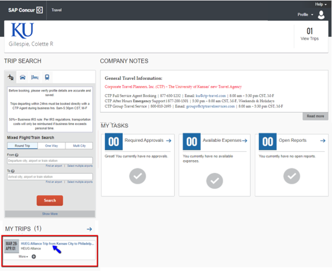 concur travel cancel flight